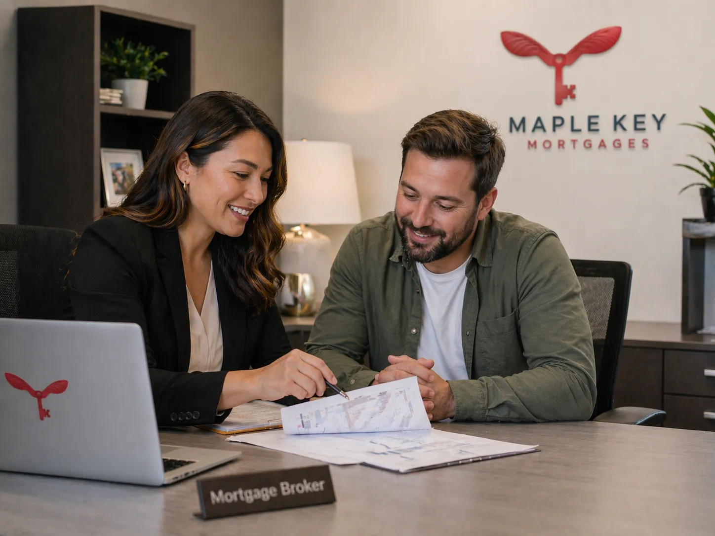 Person reviewing finances with a broker